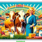 A vibrant and detailed illustrative scene in a contemporary style, reminiscent of a modern Mad Magazine, set at a 2024 Oklahoma Dairy Exposition. The