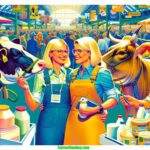 Colorado Dairy Expo A vibrant and detailed illustration in a contemporary, illustrative style reminiscent of modern magazines. The scene is a close up at a 2024 Colorado (1)