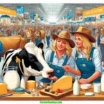 Colorado Dairy Expo A vibrant and detailed illustration in a contemporary, illustrative style reminiscent of modern magazines. The scene is a close up at a 2024 Colorado (2)