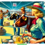 Mississippi USA Dairy Expositions and Dairy Events A vibrant, detailed illustrative scene in the style of a contemporary Mad Magazine, depicting a modern 2024 Mississippi Dairy Exposition. The closeup (2)