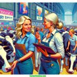 Nebraska Dairy Expositions A vibrant and detailed illustrative scene in a contemporary style, reminiscent of a modern Mad magazine, set at the 2024 Nebraska Dairy Exposition. Th (2)